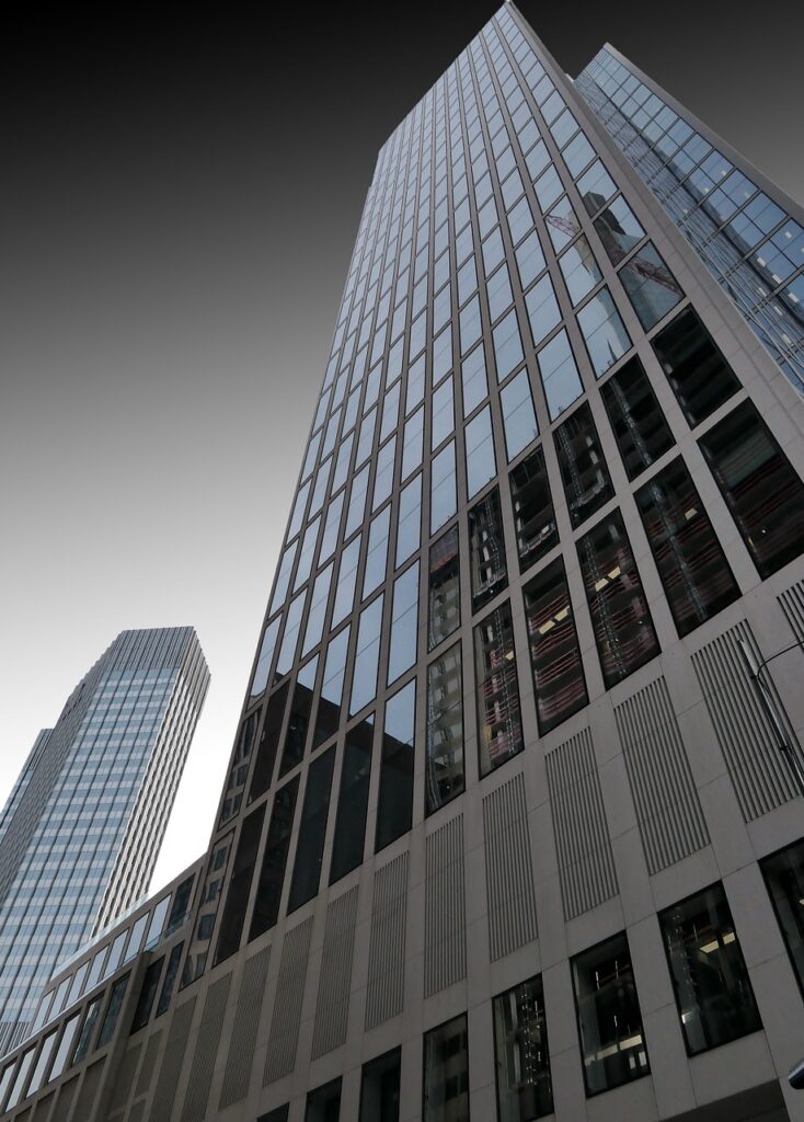 a low angle view of a skyscraper
