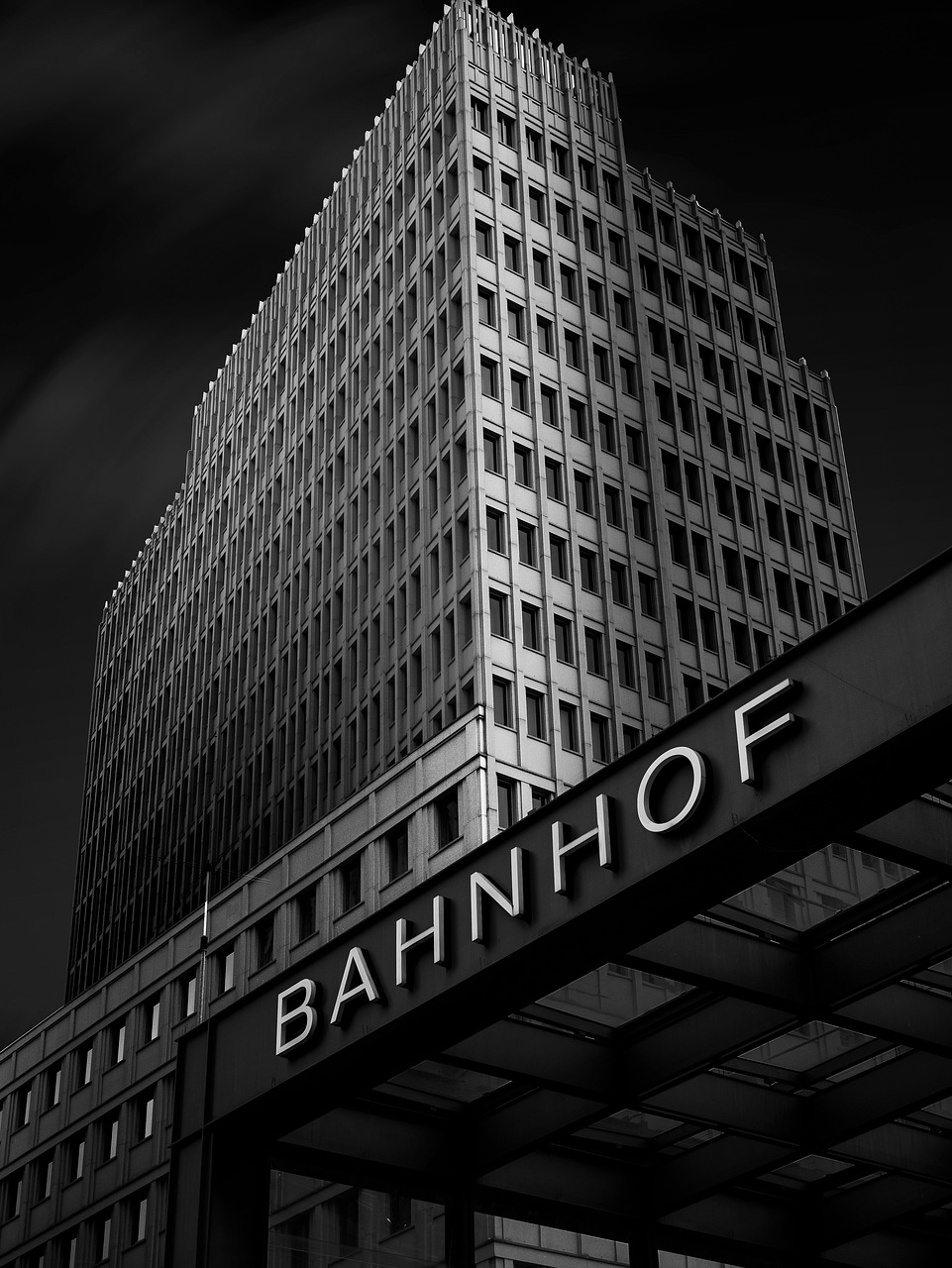 a building with a sign above it